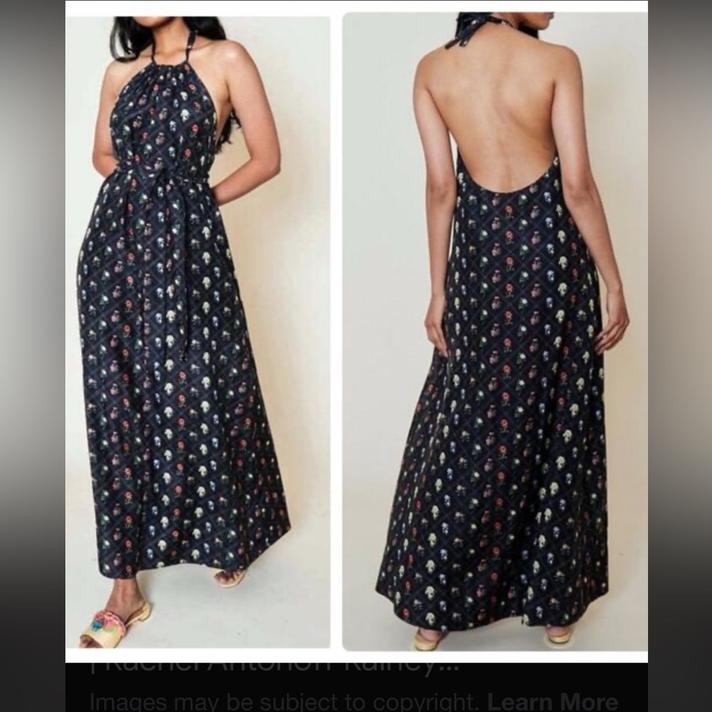 Rachel Antonoff For Free People. Halter Backless Maxi Dress in Silk